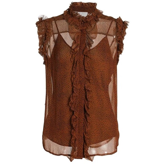 7 for all Mankind-SLEEVELESS RUFFLE TOP - Picture 3 of 8